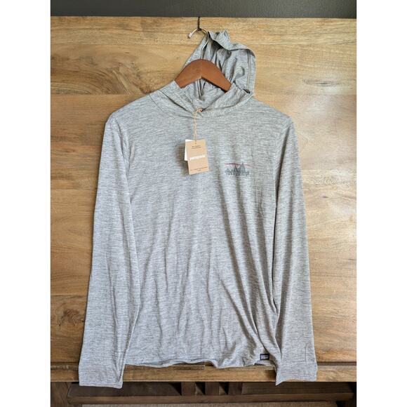 Patagonia Tops - Patagonia Hoodie Womens Small Gray Heather Capilene Cool Daily Graphic 45325 NWT